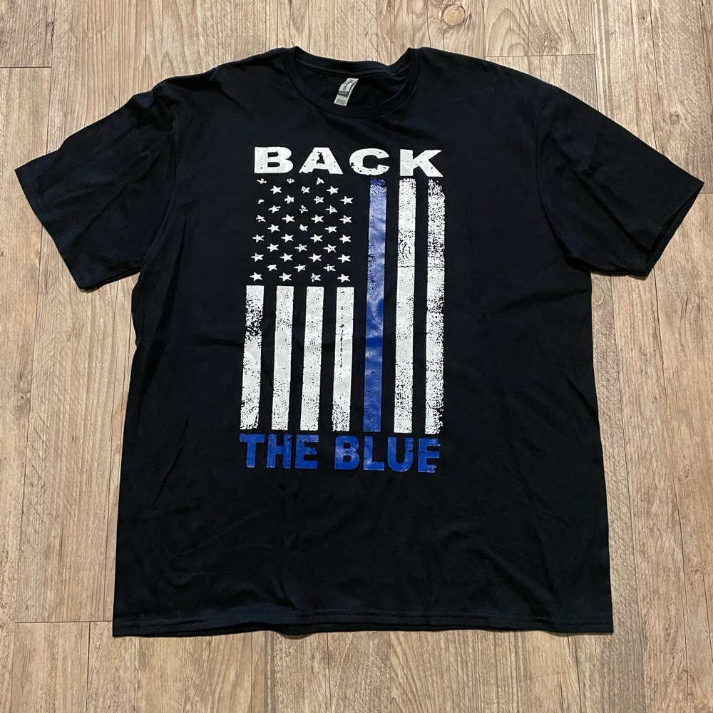 Mens back the blue shirt